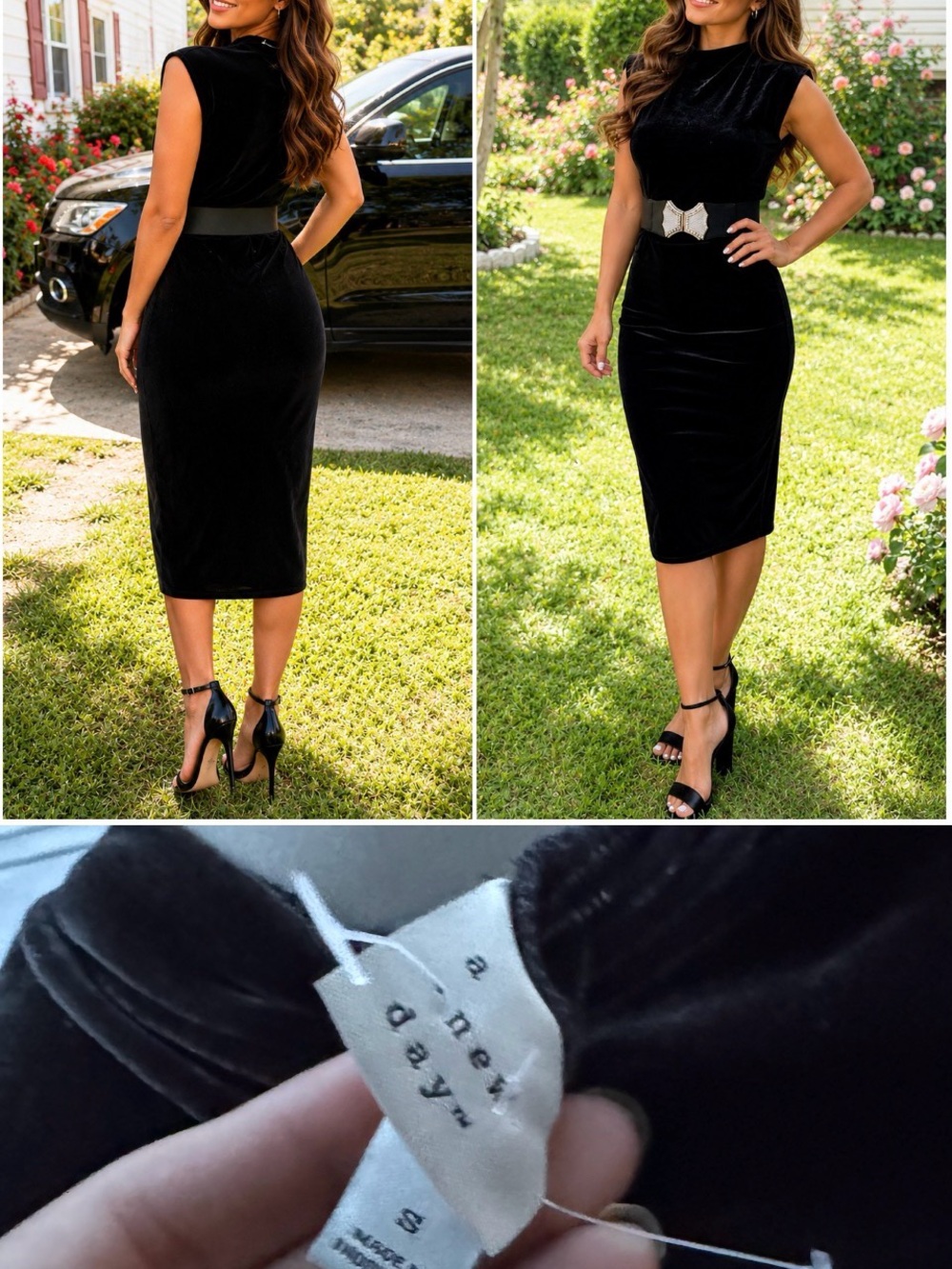 Black Velvet Pencil Skirt - Sleek Midi Style